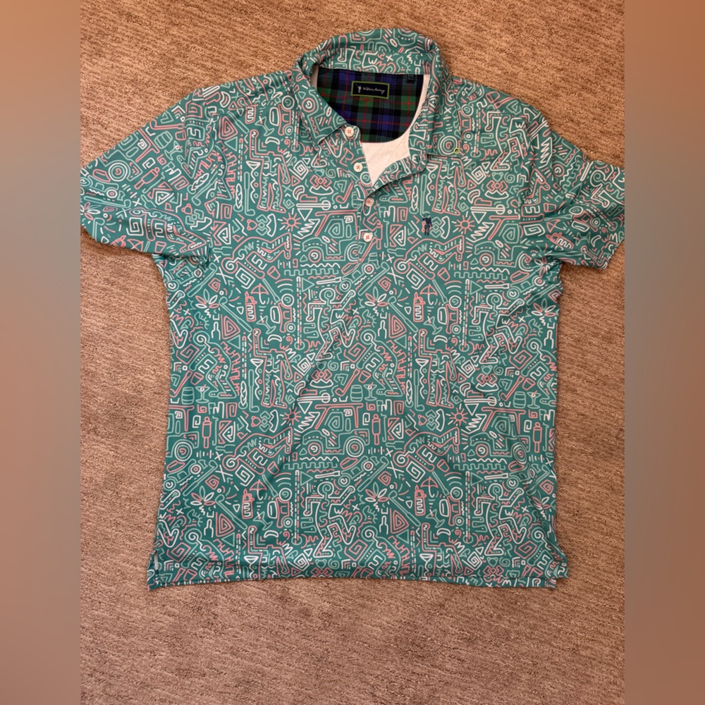 William Murray Golf Green Patterned Shirt